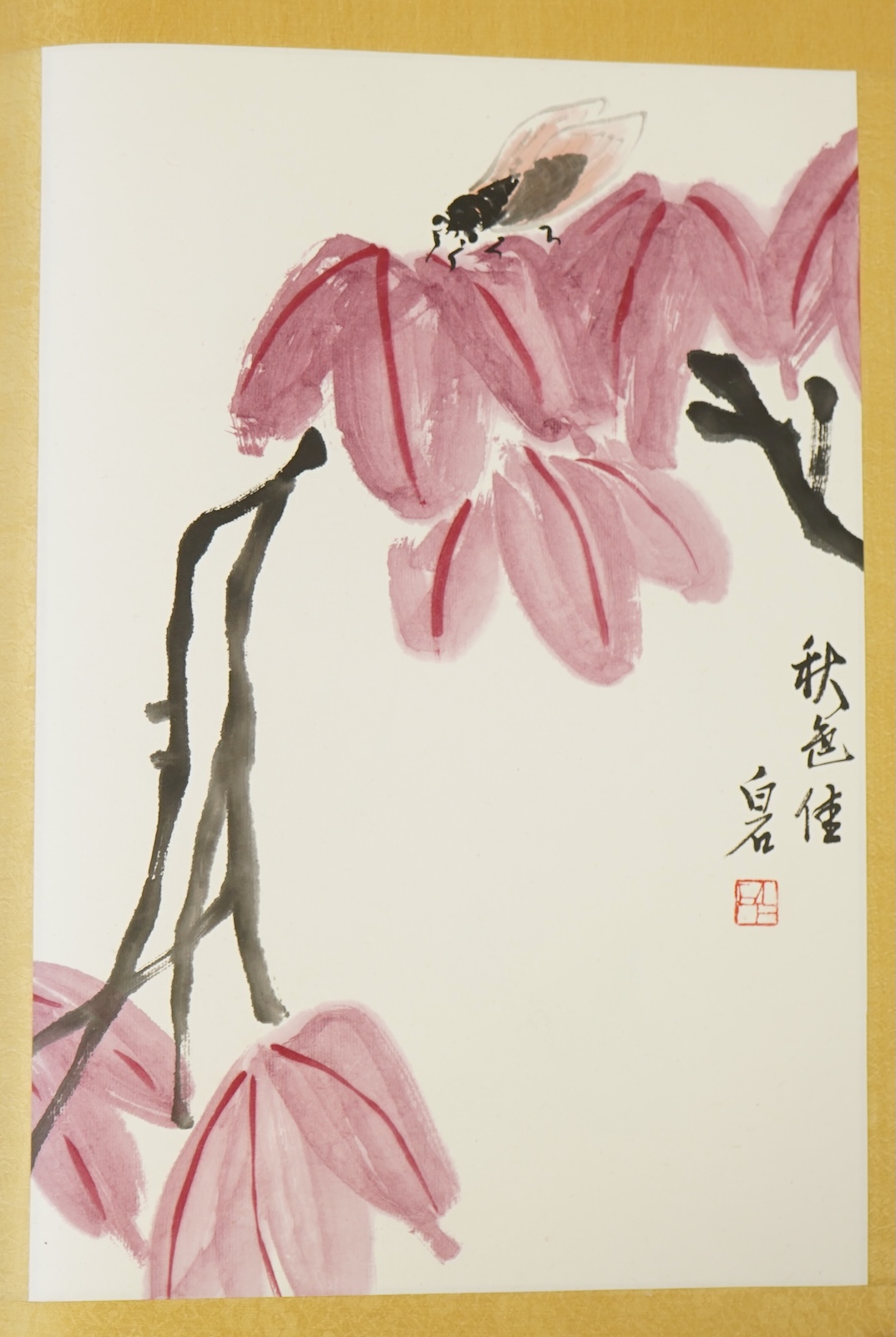 After Qi Baishi , (1864-1957), Album of 38 large woodblock prints, each image 39cm x 26.5cm